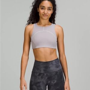 Lululemon tough train high neck lilac  grey purple seams Sports Bra yoga top 6